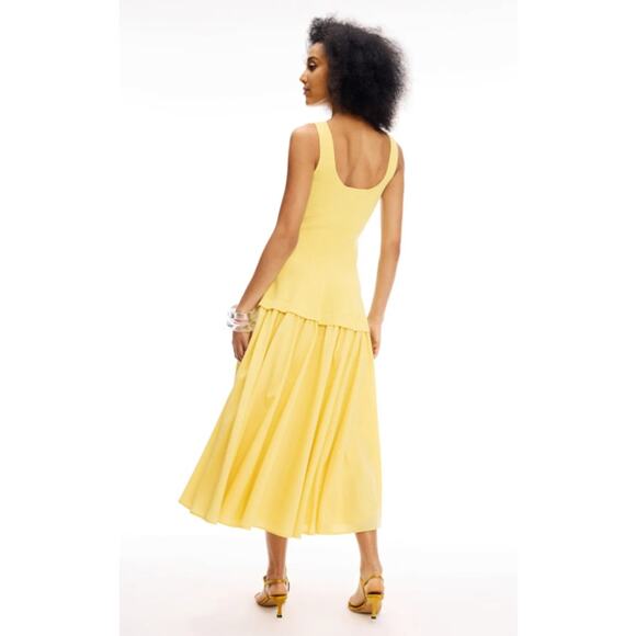 SIMKHAI Silas Knit Yellow Midi  Dress - Picture 3 of 9